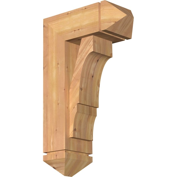 Ekena Millwork Balboa Arts and Crafts Smooth Bracket w/ Offset Brace, Western Red Cedar, 7 1/2"W x 18"D x 30"H BKT0806X18X30BOA03SWR - main
